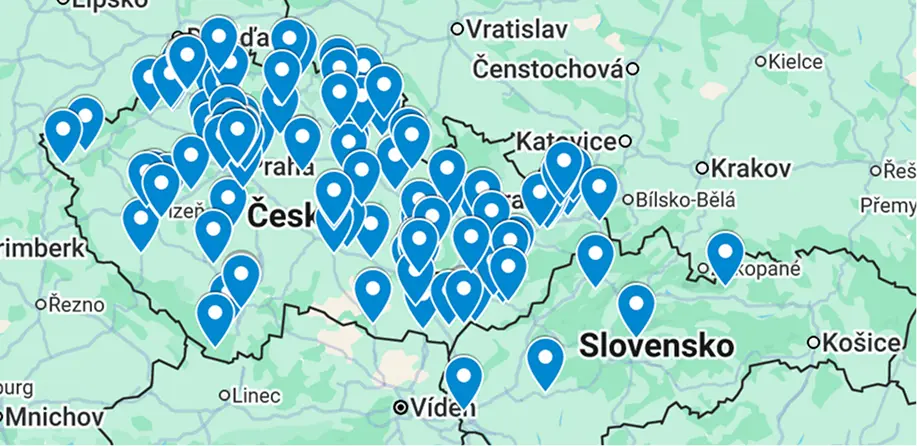 Mapa partnerských salonů